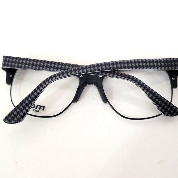 Mo Eyewear Eyeglass Frames MO Geek 39M Black and Gray Check - Picture 3 of 6